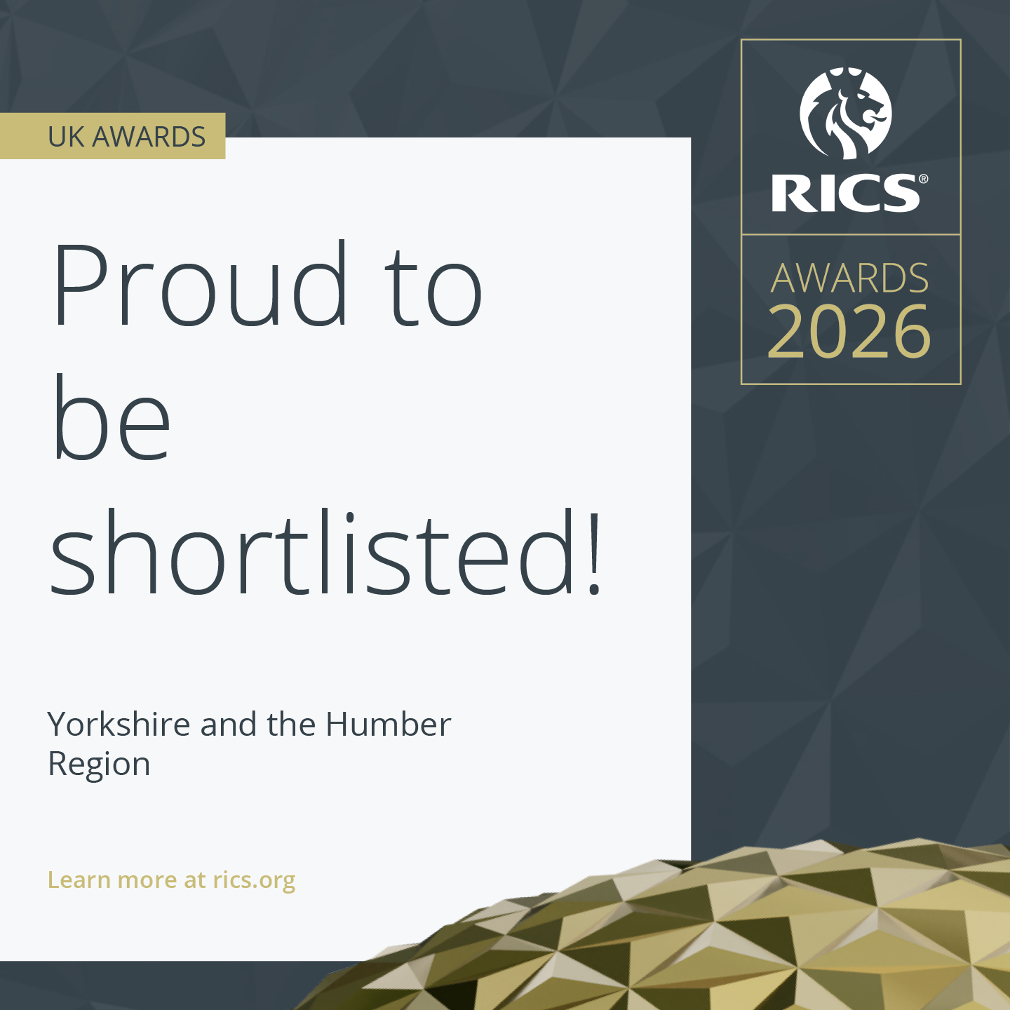 RICS Shortlist Certificate